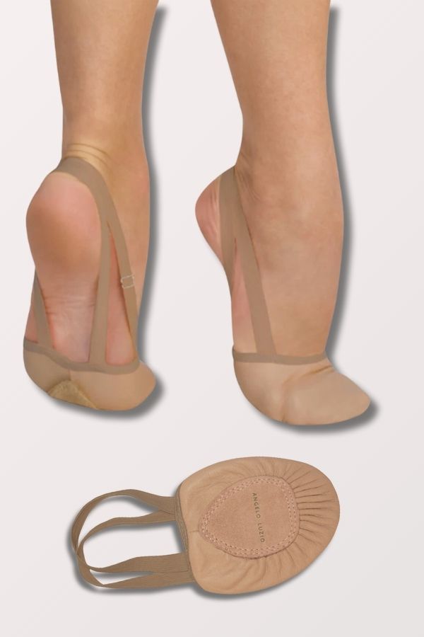 Angelo Luzio Half Sole Lyrical Slippers Twyla II in Jazzy Tan Style 621A at New York Dancewear Company