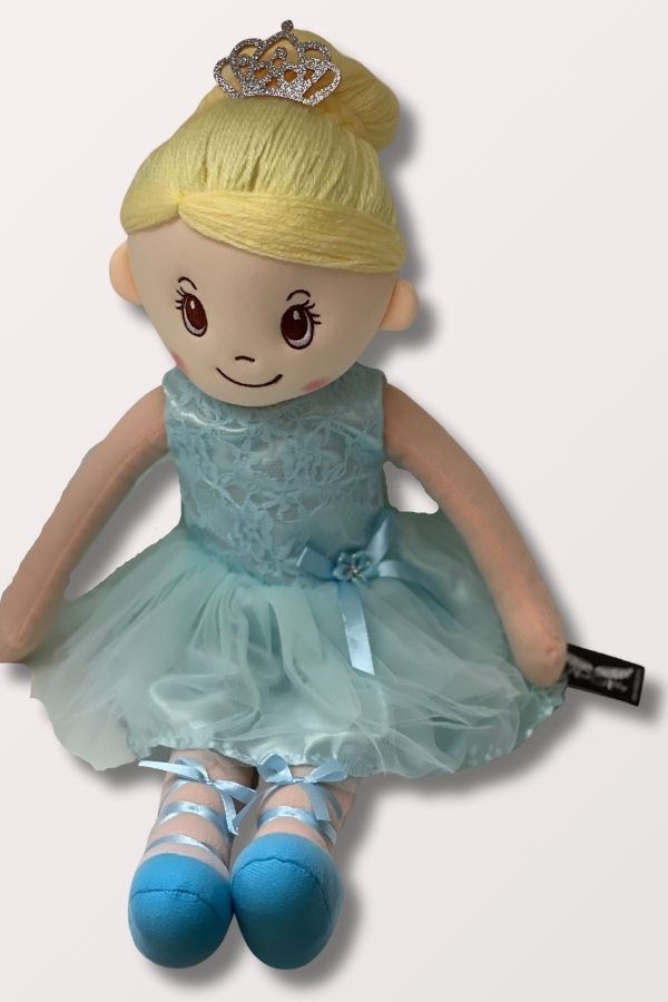 22 inch ballerina doll in light blue with blonde hair at New York Dancewear Company