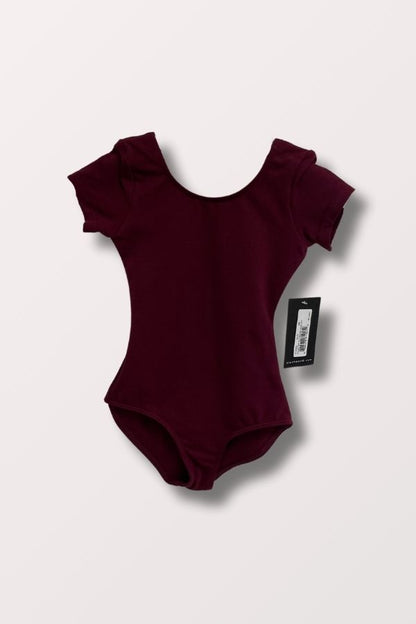 Bloch Girls Short Sleeve Scoop Neck Leotard in Burgundy at NY Dancewear CL5402