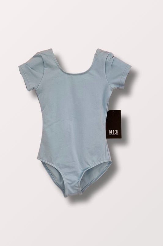 Bloch Girls Short Sleeve Leotard Pastel Blue at NY Dancewear