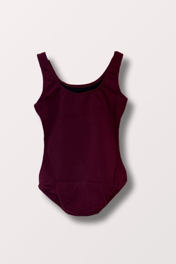 Bloch CL5405 Girls Basic Round Neck Tank Leotard in Burgundy at NY Dancewear