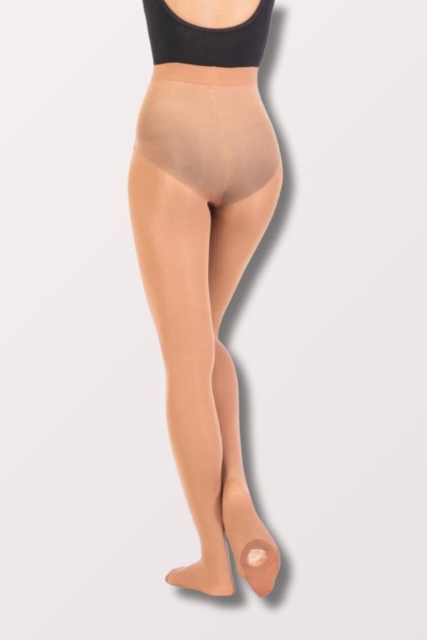 Body Wrappers Adult Convertible Dance Tights with Knit Waist in Suntan Style A81 at New York Dancewear Company