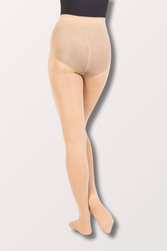 Body Wrappers Adult Knit Waist Total Stretch Footed Dance Tights in Jazzy Tan Style A80 at New York Dancewear Company