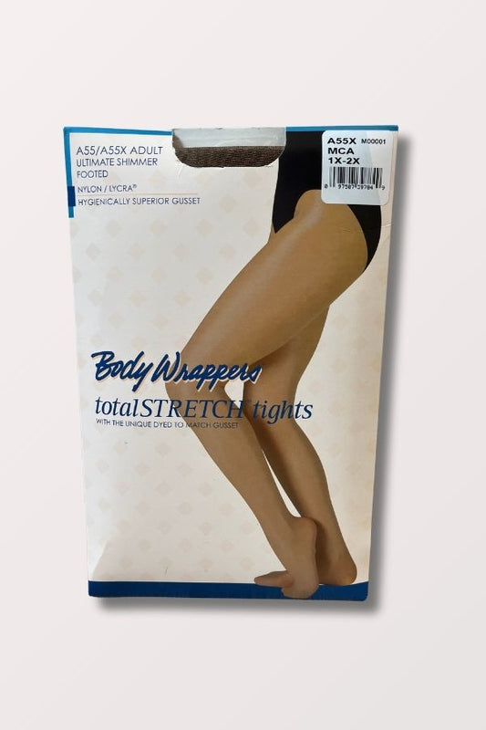 Body Wrappers Adult Shimmery Tights in Mocha Style A55X at New York Dancewear Company
