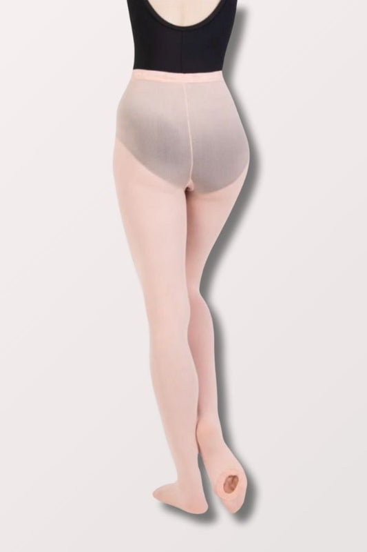 Body Wrappers Adult Total Stretch Convertible Dance Tights with Elastic Waistband in Ballet Pink Style A31 at New York Dancewear Company