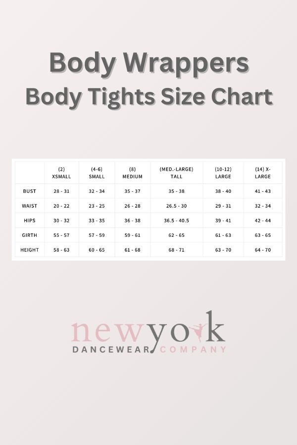 Body Wrappers Body Tights Size Chart at NY Dancewear