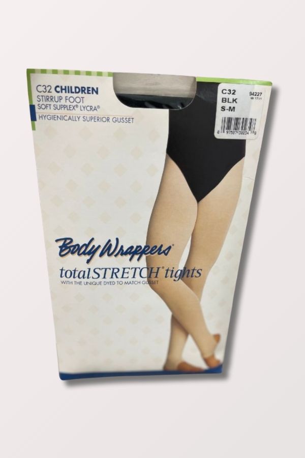 Body Wrappers Children's Stirrup Tights in Black Style C32 at New York Dancewear Company