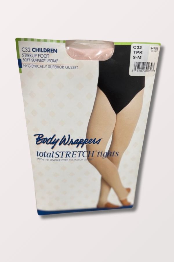 Body Wrappers Children's Stirrup Tights in Theatrical Pink Style C32 at New York Dancewear Company