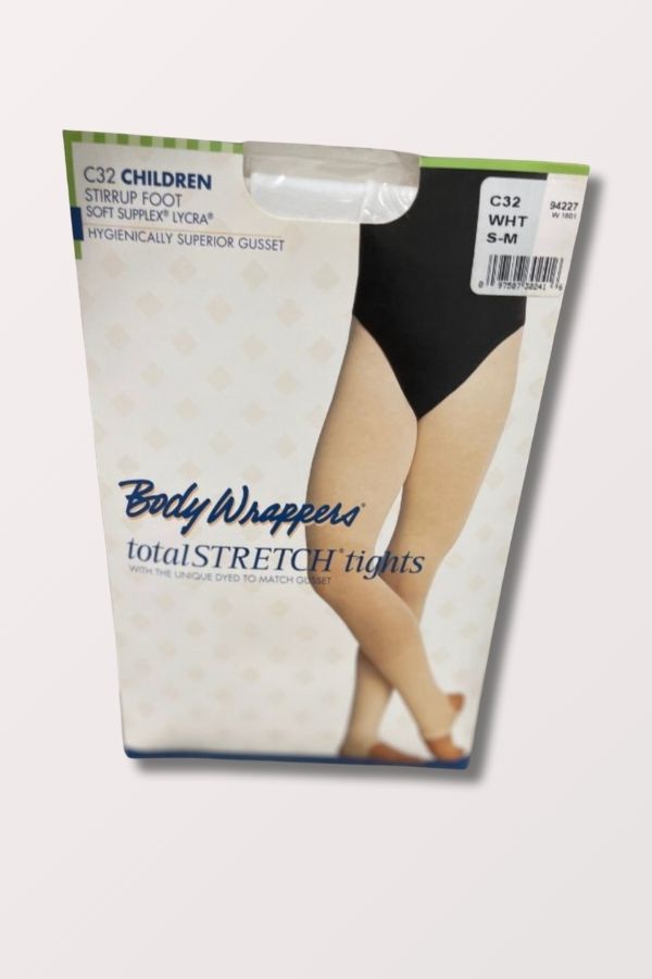 Body Wrappers Children's Stirrup Tights in White Style C32 at New York Dancewear Company