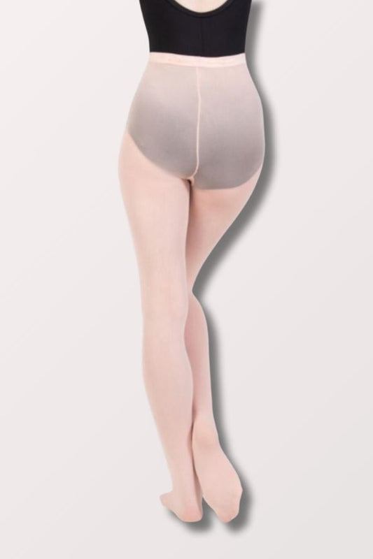 Body Wrappers Children's TotalStretch Footed Dance Tights with Elastic Waistband in Ballet Pink Style C30 at New York Dancewear Company