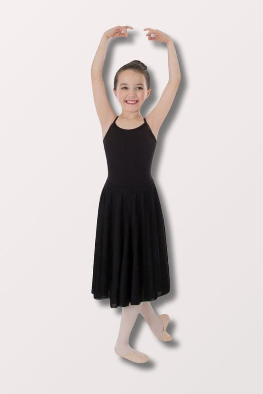 Body Wrappers Girls Below The Knee Circle Skirt in Black Style 0511 at New York Dancewear Company