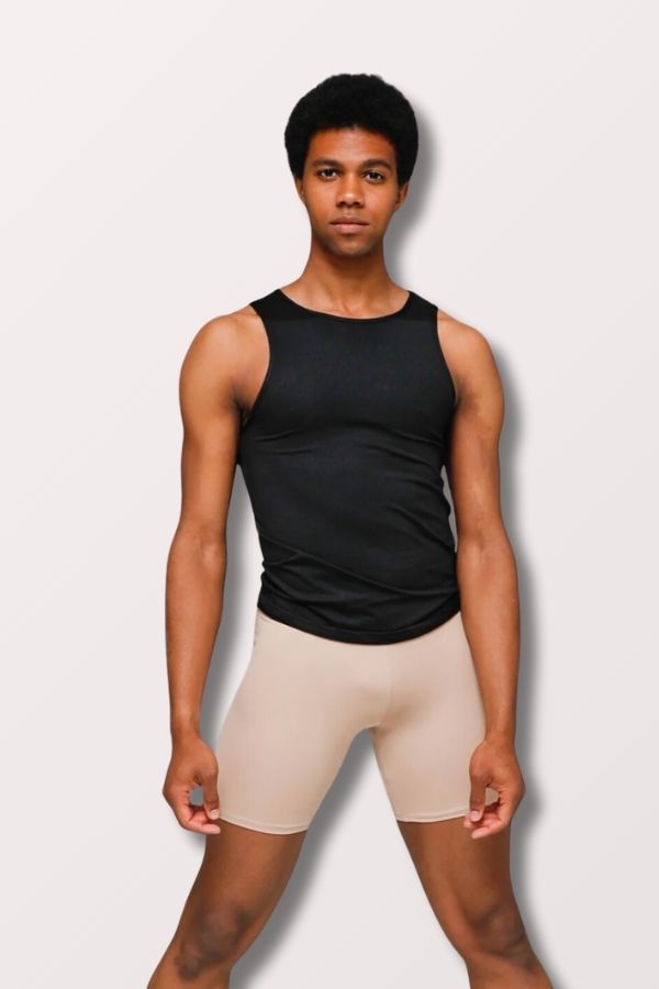 Body Wrappers Men's ProWear High Neck Tank Pullover in Black Style M407 at New York Dancewear Company