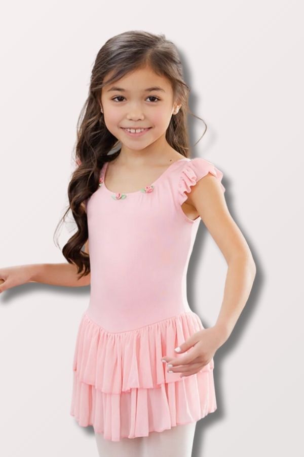 Body Wrappers Princess Aurora Flutter Sleeve Dance Dress in Pink Style 2237 at New York Dancewear Company