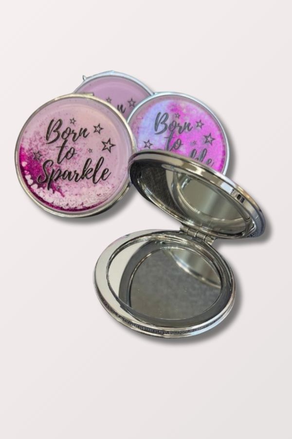 Born to Sparkle Glitter Compact Mirror for Dance Bag at New York Dancewear Company