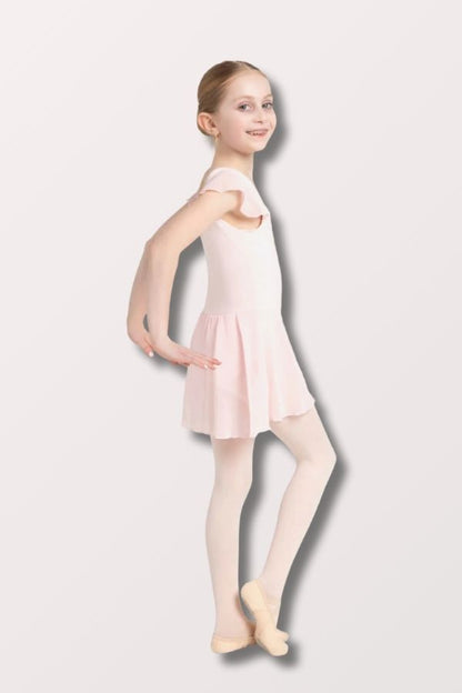 Capezio Girls Flutter Sleeve Dress in Pink Style 11305C at New York Dancewear Company