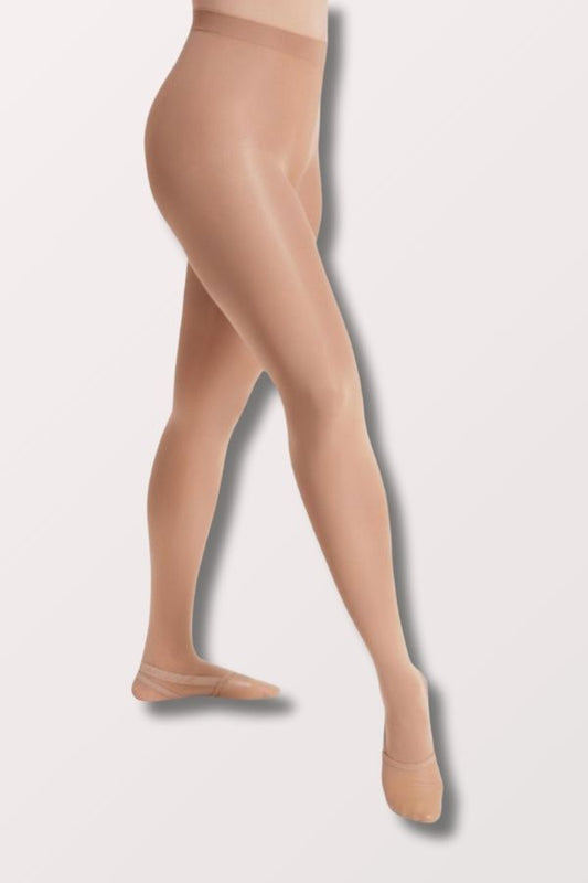 Capezio Adult Ultra Soft Transition Tights with Self Knit Waistband in Dark Suntan Style 1916 at New York Dancewear Company