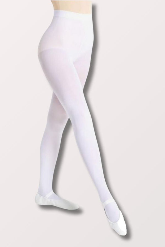 Capezio Adult Ultra Soft Transition Tights with Self Knit Waistband in White Style 1916 at New York Dancewear Company