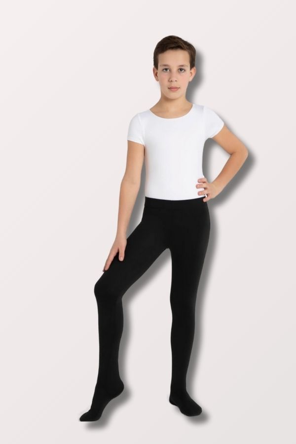 Capezio Boys Ultra Soft Footed Dance Tights in Black Style 10361b at New York Dancewear Company