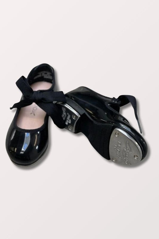 Capezio Children's Jr Tyette Tap Shoes in Black Patent Style N625C at New York Dancewear Company