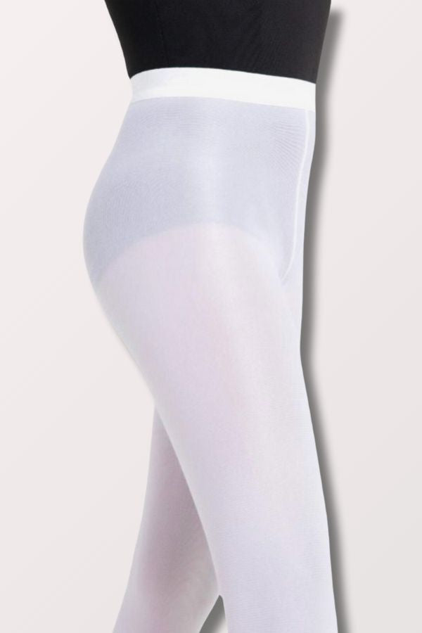 Capezio Children's Ultra Shimmery Footed Dance Tights in White Style 1808C at New York Dancewear Company