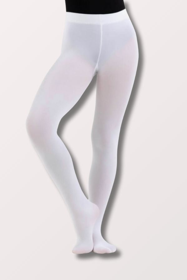 Capezio Children's Ultra Soft Footed Dance Tights in White Style 1915C at New York Dancewear Company