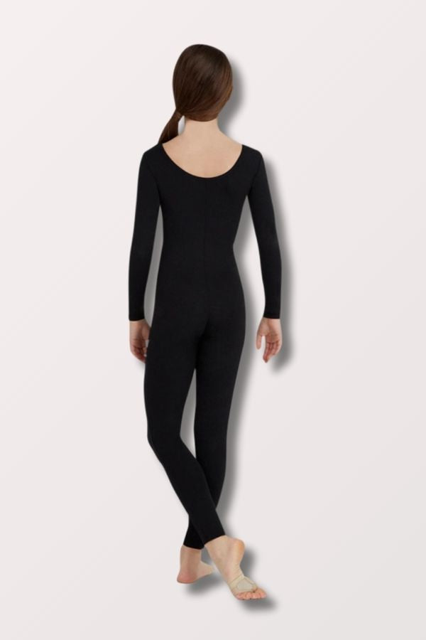 Team Basics Girls Black Long Sleeve Unitard  at NY Dancewear TB114C