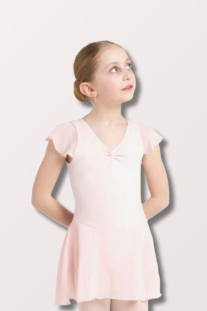 Capezio Girls Flutter Sleeve Dress in Pink Style 11305C at New York Dancewear Company