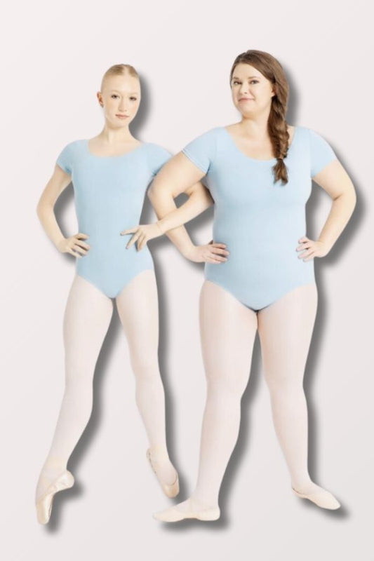 Capezio Women's Short Sleeve Leotard in Light Blue Style CC400 at New York Dancewear Company