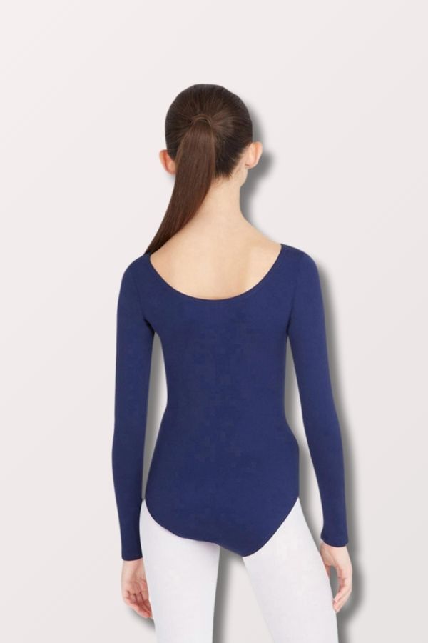 Capezio Team Basics Adult Nylon Long Sleeve Leotard in navy Style TB135 at New York Dancewear Company