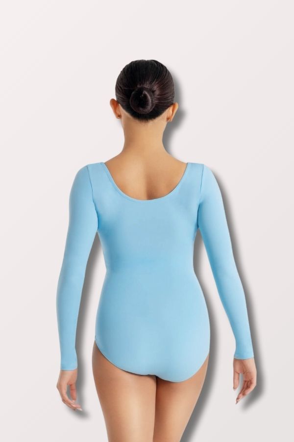 Capezio Team Basics Nylon Long Sleeve Leotard in Light Blue Style TB135 at New York Danceewear Company