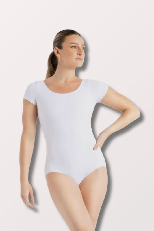  Capezio Team Basics Short Sleeve Leotard in White Style TB133 at New York Dancewear Company