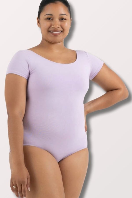 Capezio Women's Short Sleeve Cotton Leotard in Lavender Style CC400 at New York Dancewear Company