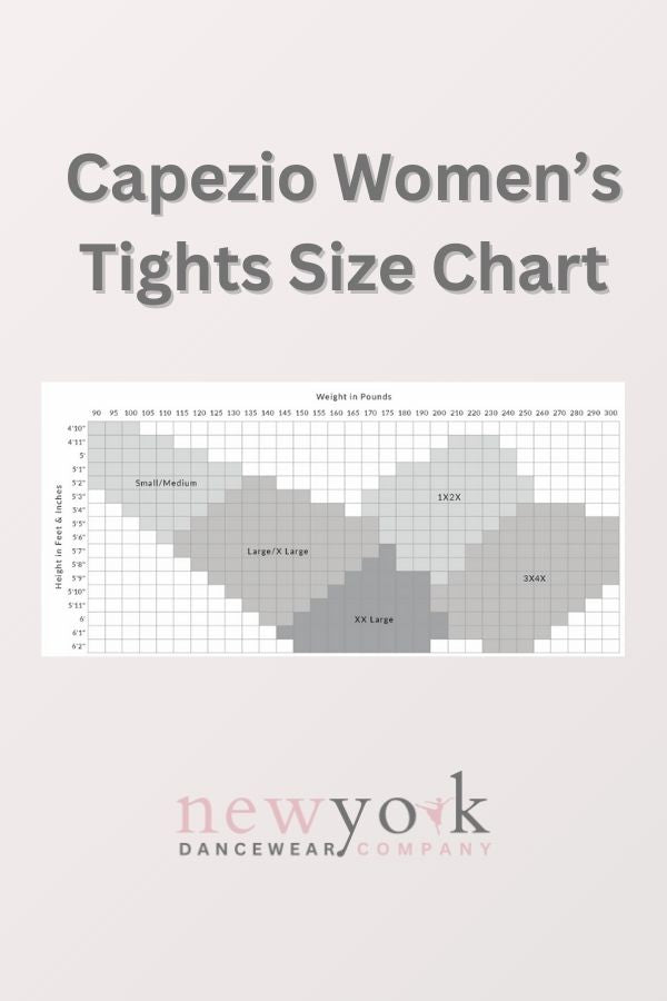Capezio Women's Tights Size Chart at NY Dancewear