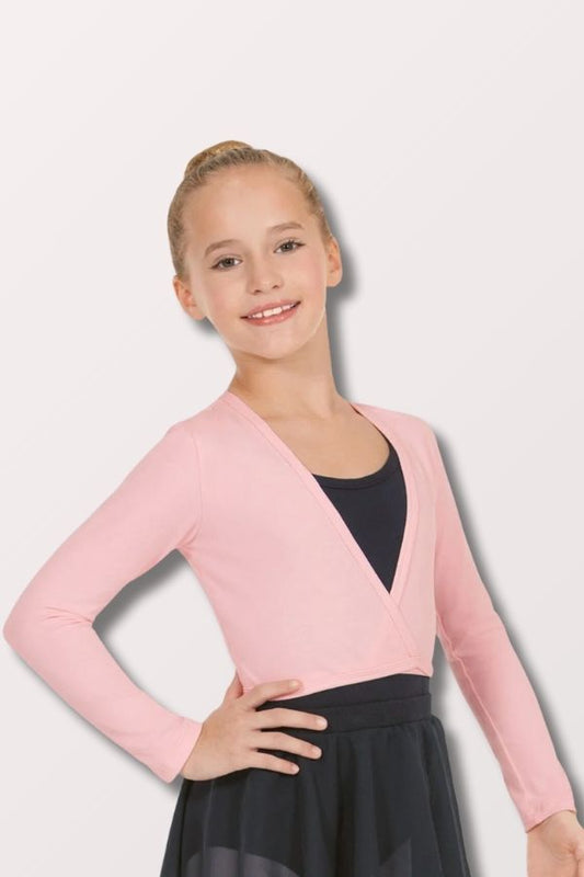 Eurotard Children's Long Sleeve Ballet Wrap in Cotton in Pink Style 10523C at New York Dancewear Company