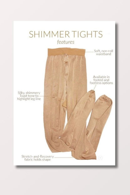 Women's Footed Shimmer Tights in Toast by Eurotard at New York Dancewear Company