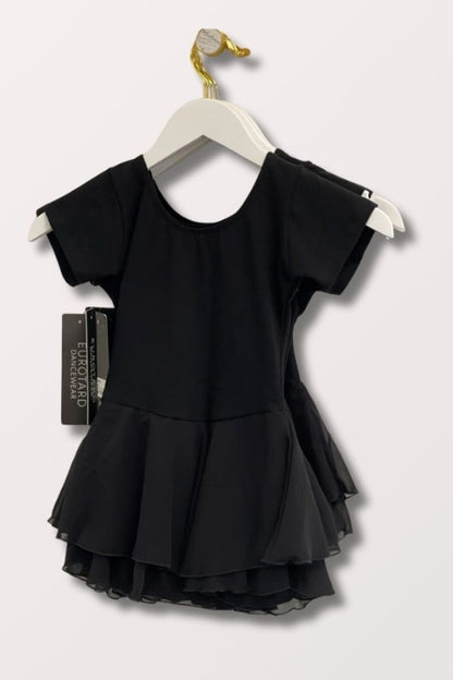 Eurotard Black Leotard Dress with Double Layer Skirt at NY Dancewear