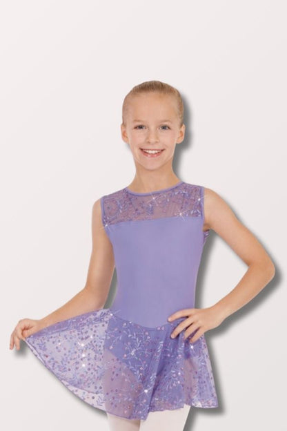 Eurotard Girls Enchanted Dreams Sequin Mesh Dance Dress in Lilac Style 05457 at New York Dancewear Company