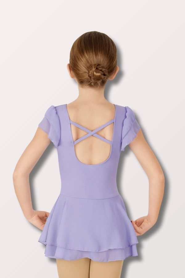 Eurotard Girls Ruffle Sleeve Dance Dress in Lilac Style 0206 at New York Dancewear Company