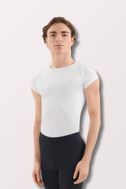 Eurotard Mens Unisex Microfiber Crew Neck Top in White Style 44100 at New York Dancewear Company