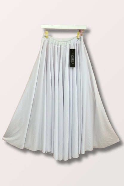Eurotard Women's Triple Panel Praise Skirt in White at New York Dancewear Company