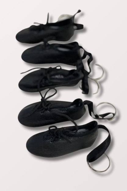 Minishooz Mini Jazz Tap Shoe Keychain in black at New York Dancewear Company