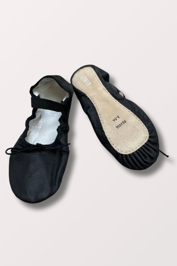 S0205L Bloch Black Dansoft Leather Full Sole Ballet Shoes at NY Dancewear