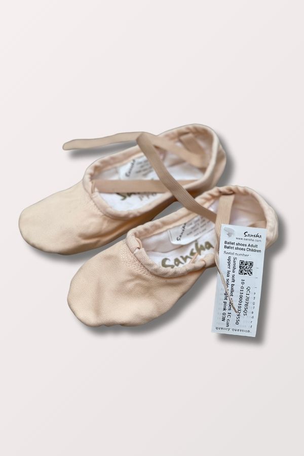 Sansha Pro1C Split Sole Canvas Ballet shoes in Light Pink at New York Dancewear Company