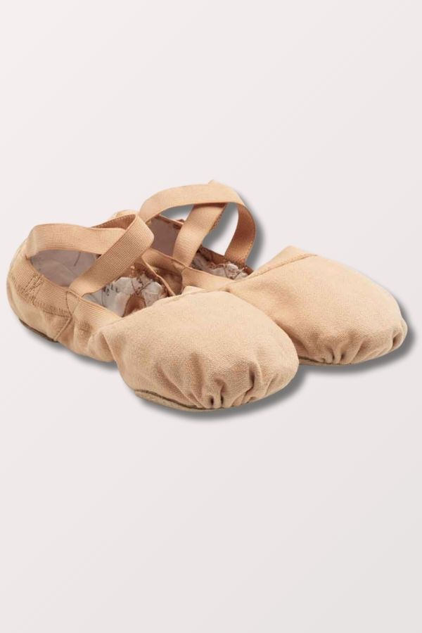 Bloch Pro Elastic Canvas Ballet Shoes in Light Sand at NY Dancewear