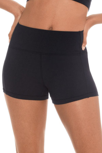 Girls Flat Band Shorts in Microfiber Black by Eurotard at New York Dancewear Company