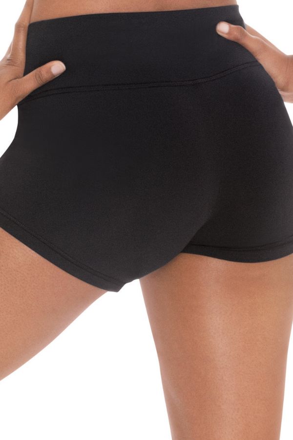 Girls Black Flat Band Shorts in Microfiber by Eurotard at New York Dancewear Company