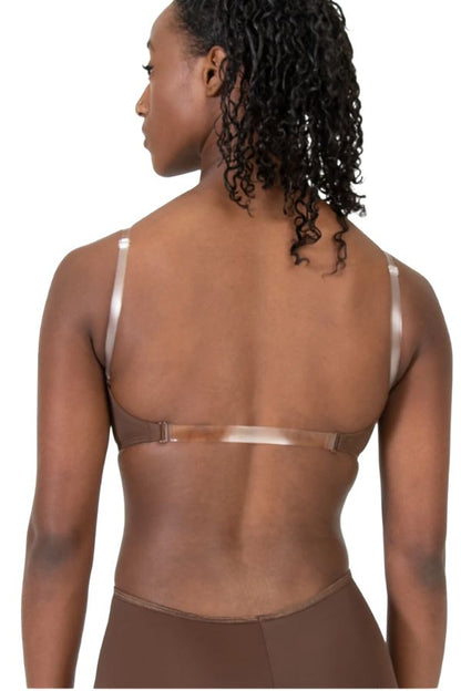 Underwraps Convertible Clear Back Bra by Body Wrappers in mocha (back view) sold at NY Dancewear