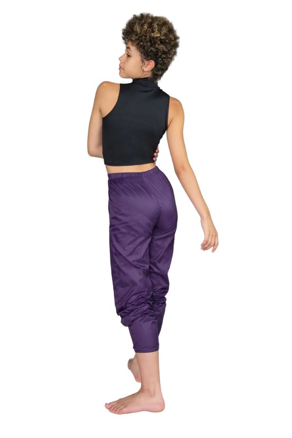 Youth unisex ripstop warmup dance pants by Body Wrappers in plum sold at NY Dancewear